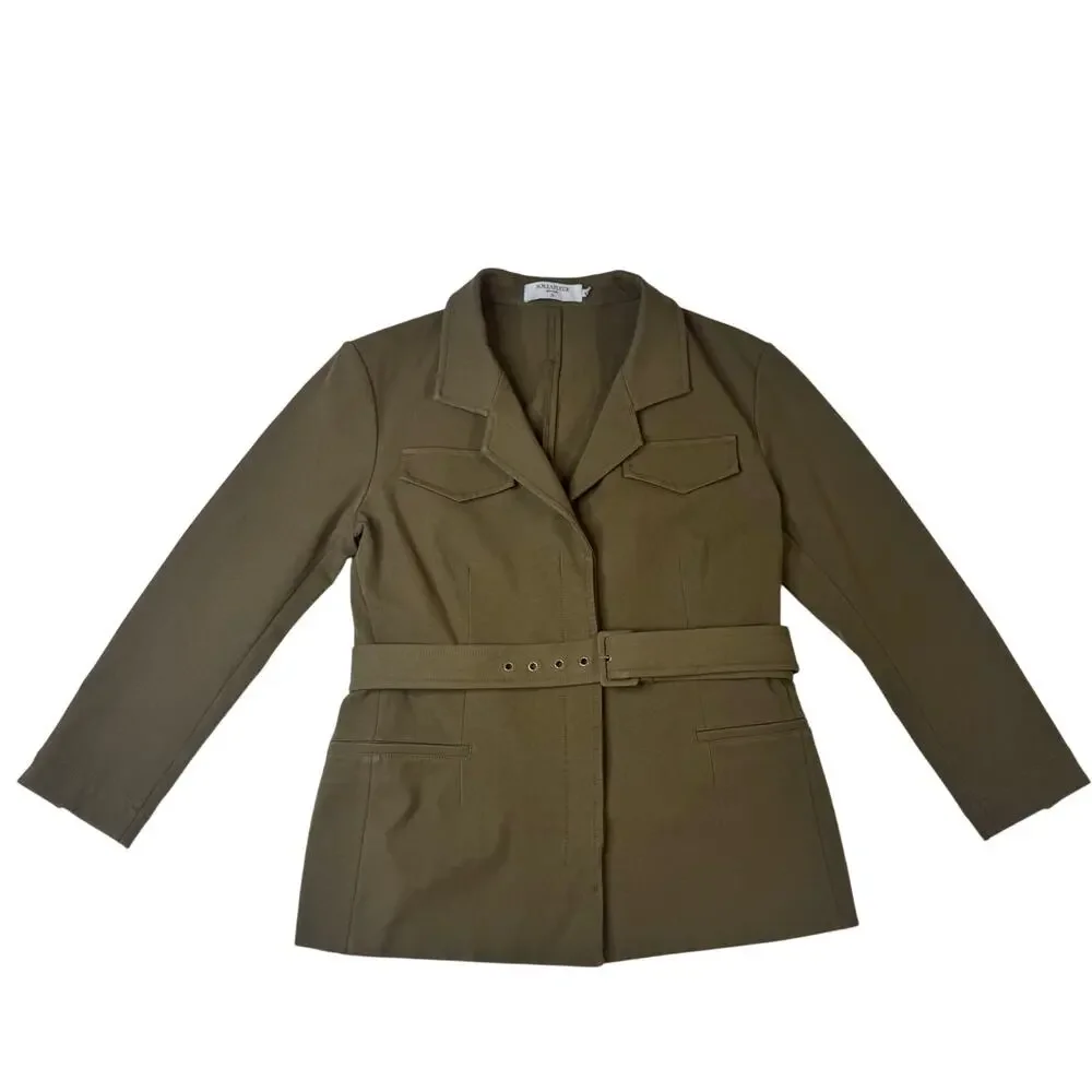M.M. LaFleur Emalis Eco Jacket Oregano Green Utility Blazer Women's 12 Ethical - Picture 2 of 16